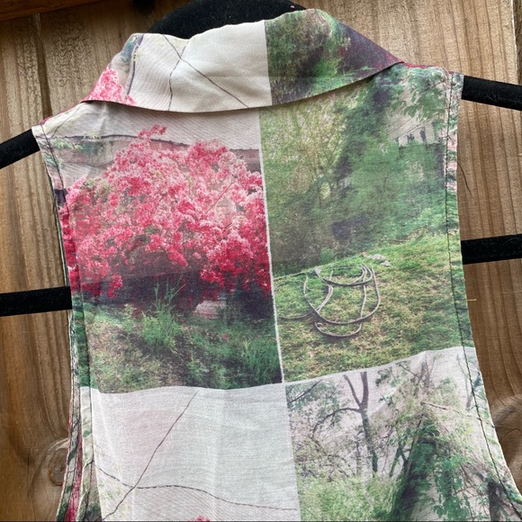 Anthropologie Sara Photography Graphic Floral Printed Silk Dress - Picture 7 of 11